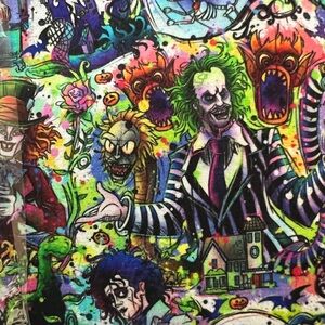 Tim Burton Mash Up-Crib Sheet, 60X60 Blanket & Wooden Ring Lovey